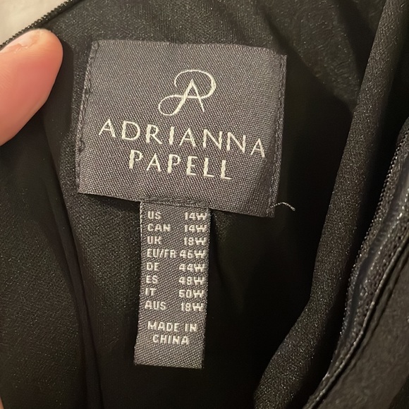 Adrianna Papell One Shoulder Black Jumpsuit Size 14 - Picture 10 of 11